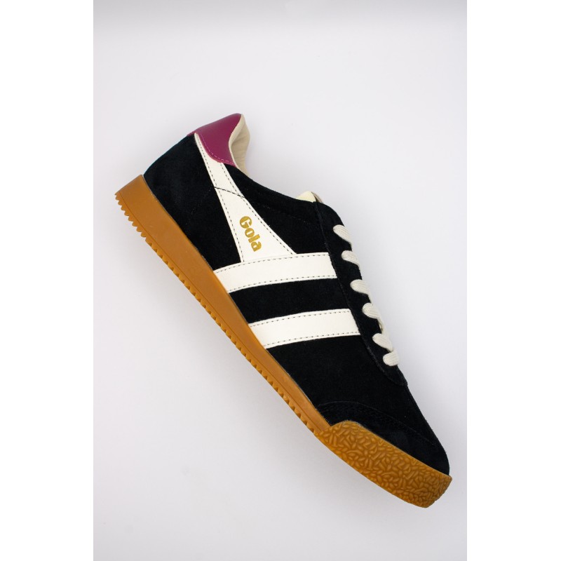 Gola Elan noir blanc rose – Baskets femme en daim