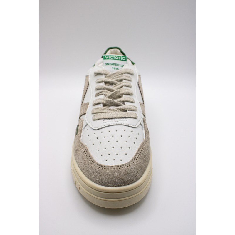 Victoria Seul Rétro Blanc Vert – Baskets Femme