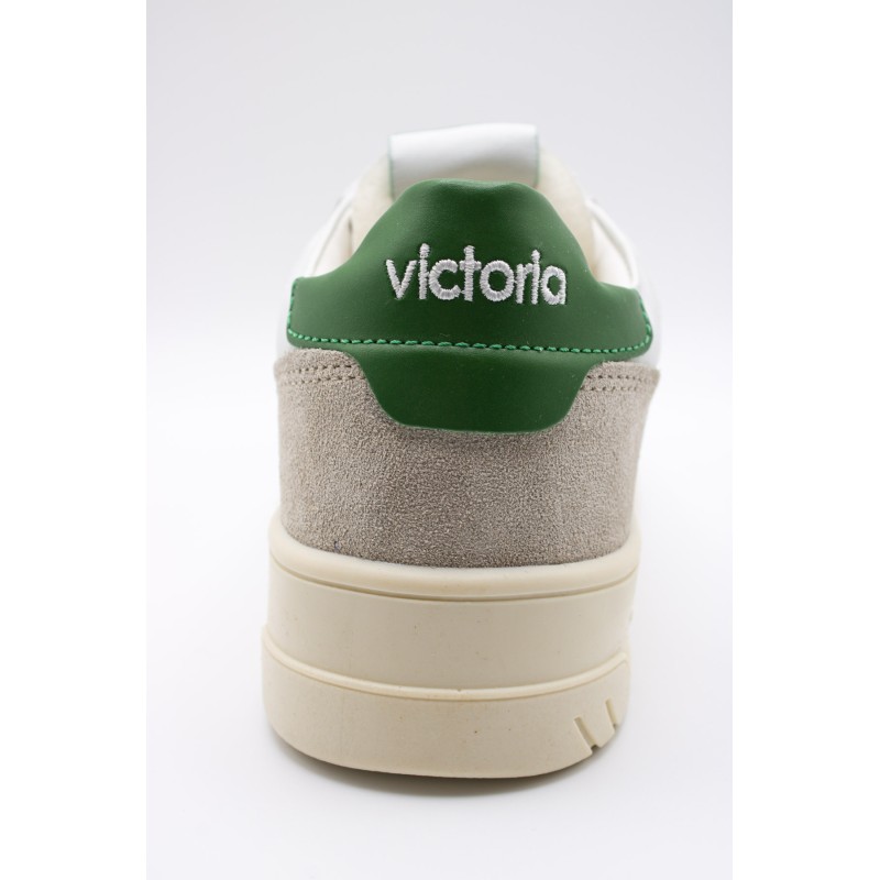 Victoria Seul Rétro Blanc Vert – Baskets Femme