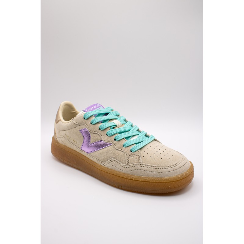 Victoria Smash Suede Color Beige Violet – Baskets Femme
