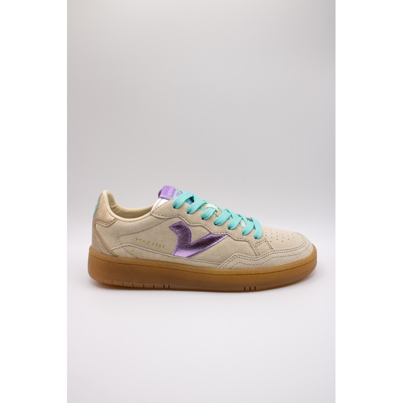 Victoria Smash Suede Color Beige Violet – Baskets Femme
