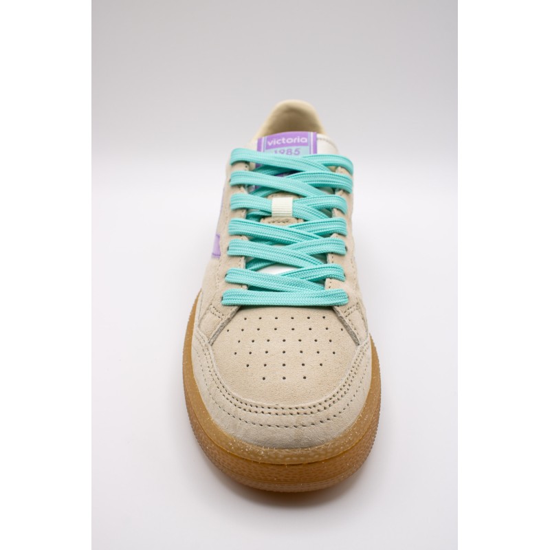 Victoria Smash Suede Color Beige Violet – Baskets Femme