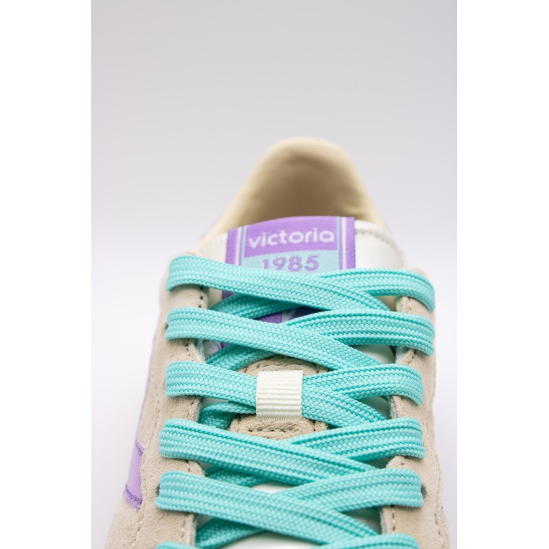Victoria Smash Suede Color Beige Violet – Baskets Femme