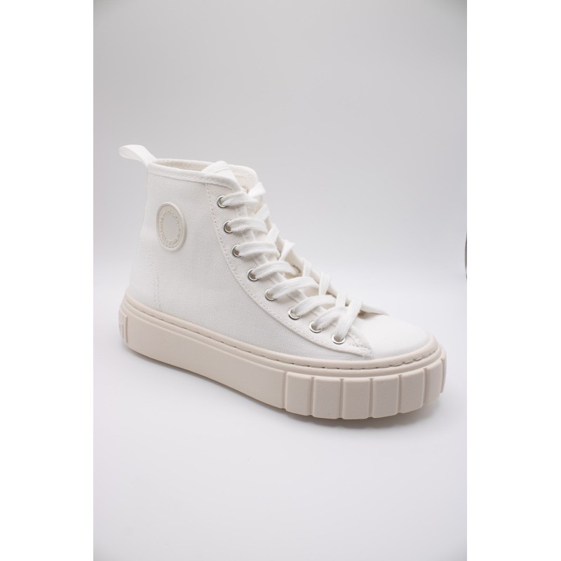 Victoria Abril Toile Blanche 1270100 – Baskets Montantes