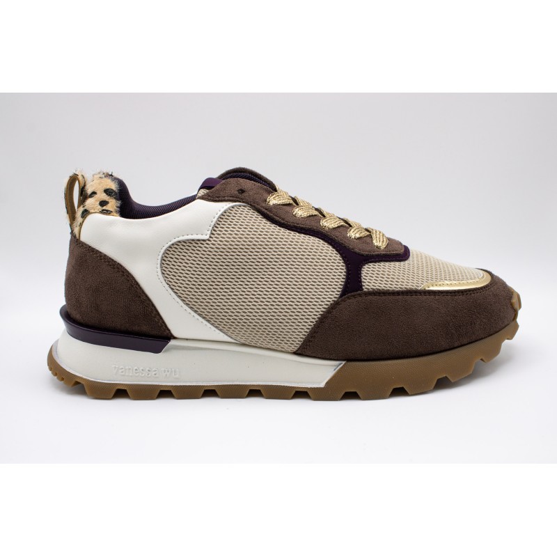 Vanessa Wu Capucine BK2707 Marron – Baskets Femme