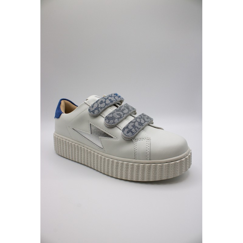Vanessa Wu Dorianne BK2716 Bleu Argent – Baskets Femme