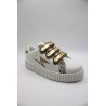 Vanessa Wu Xenia BK2803 Blanc Or – Baskets Femme