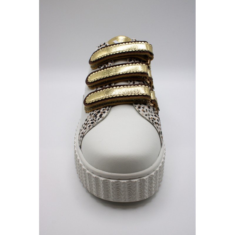 Vanessa Wu Xenia BK2803 Blanc Or – Baskets Femme