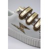 Vanessa Wu Xenia BK2803 Blanc Or – Baskets Femme