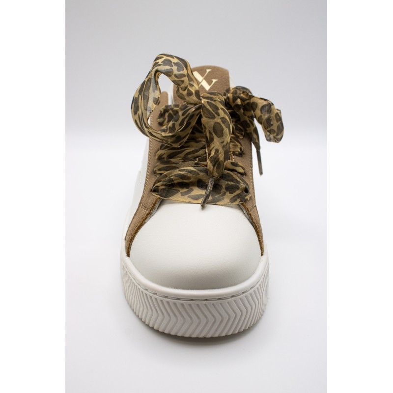 Vanessa Wu Milie BK2761 Blanc Or – Baskets Femme