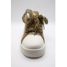 Vanessa Wu Milie BK2761 Blanc Or – Baskets Femme