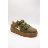 Baskets femme kaki Vanessa Wu Aby à scratchs BK2714
