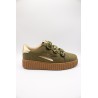 Baskets femme kaki Vanessa Wu Aby à scratchs BK2714