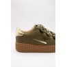 Baskets femme kaki Vanessa Wu Aby à scratchs BK2714