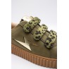 Baskets femme kaki Vanessa Wu Aby à scratchs BK2714