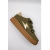 Baskets femme kaki Vanessa Wu Aby à scratchs BK2714