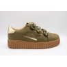 Baskets femme kaki Vanessa Wu Aby à scratchs BK2714