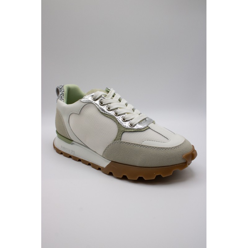 Gloria vert & argent - Baskets lacets VANESSA WU Femme