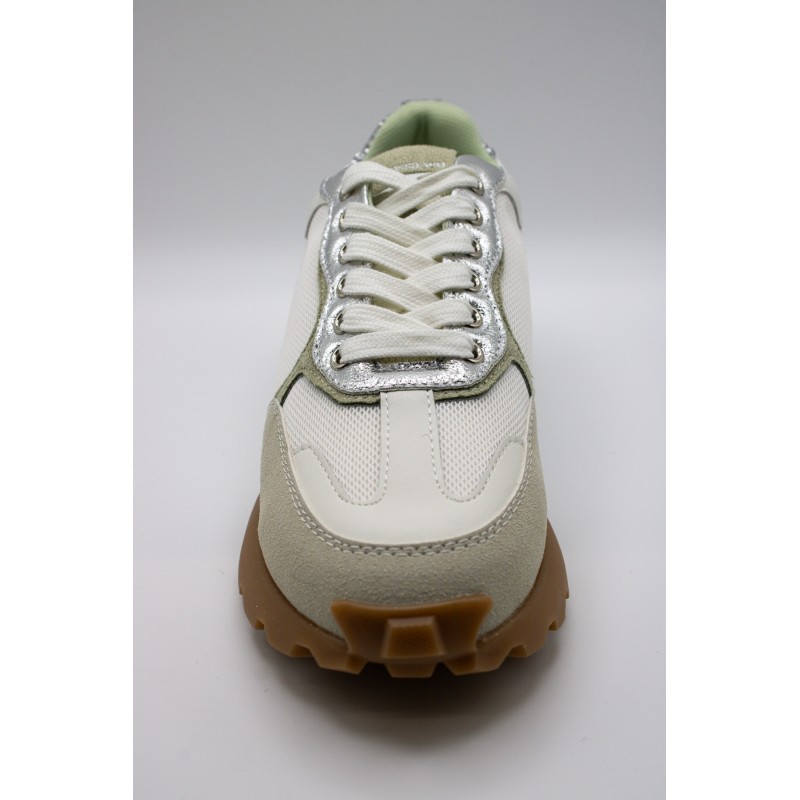 Gloria vert & argent - Baskets lacets VANESSA WU Femme