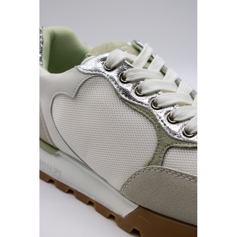 Gloria vert & argent - Baskets lacets VANESSA WU Femme
