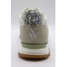 Gloria vert & argent - Baskets lacets VANESSA WU Femme