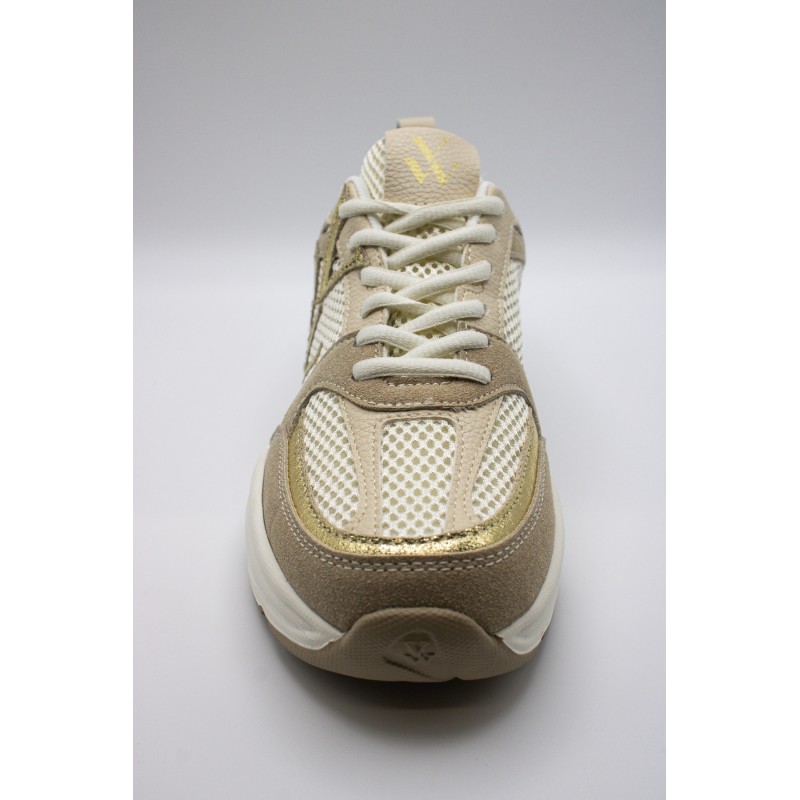 Baskets femme beige et or Vanessa Wu Jillian BK2811