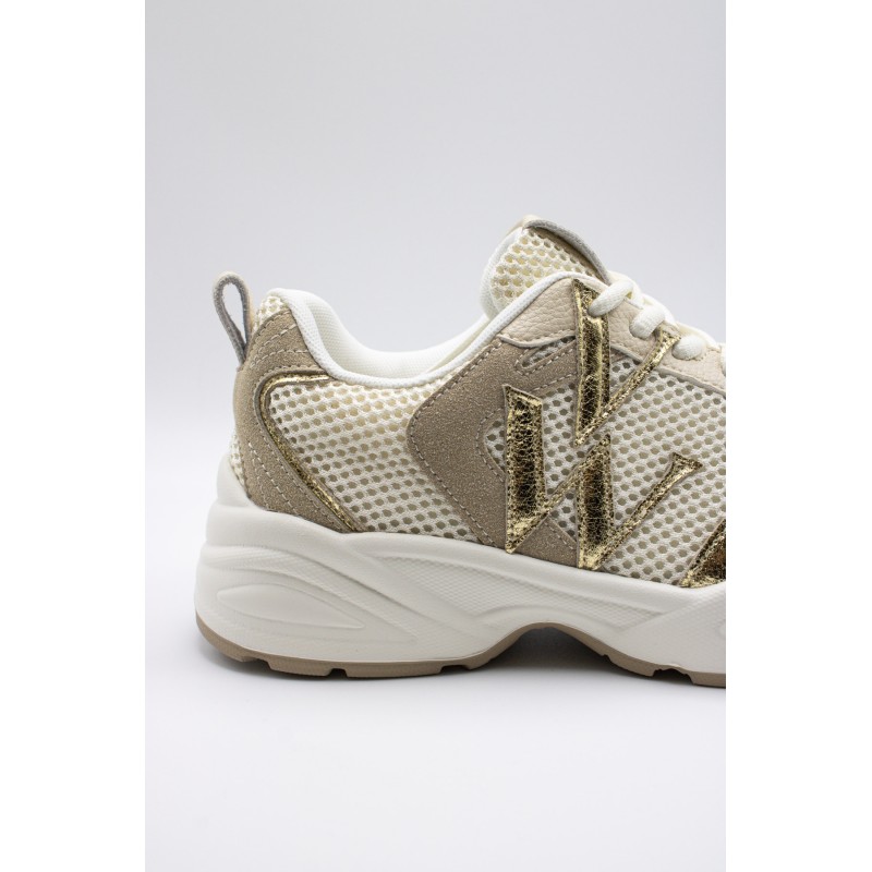 Baskets femme beige et or Vanessa Wu Jillian BK2811