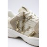 Baskets femme beige et or Vanessa Wu Jillian BK2811