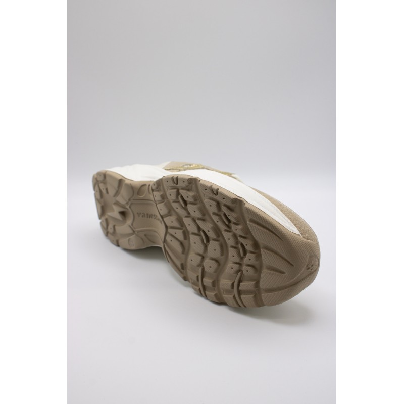 Baskets femme beige et or Vanessa Wu Jillian BK2811
